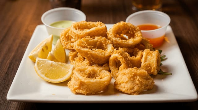Fried Calamari - Calamares Freídos.